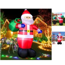 Festive 8 FT LED Santa Claus with Gift Bag - Inflatable Christmas Outdoor Decor
