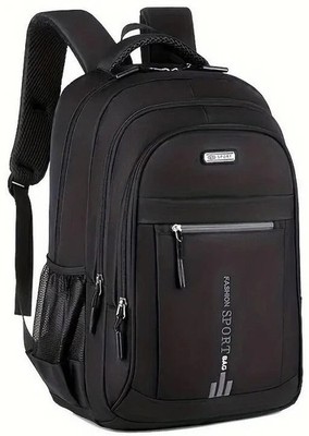 Schwarz Rucksack Backpack groß Herren Damen Tasche Reise Arbeit Wandern Schule Sport