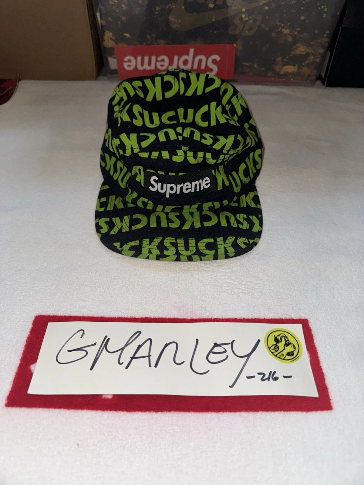 Supreme 16AW Suck Camp Cap Sac Noir Vert DS Vintage Épuisé Exclusif