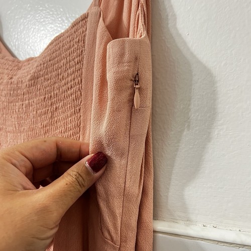 Mini Vestido Aritzia Wilfred 8 Rosa Cuello en V Correas de Espagueti Hada Minimalista Forrado - Imagen 6 de 11