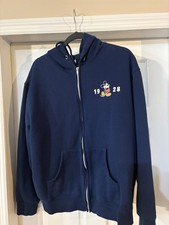 Disney Mickey Mouse 1928 Disneyland Zip Up Hoodie Sweatshirt Blue Mens Large