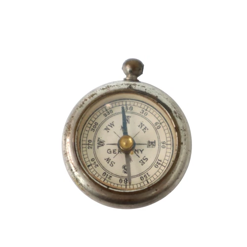 Antique German Brass Pocket Fob Compass Navigation WW2 Military