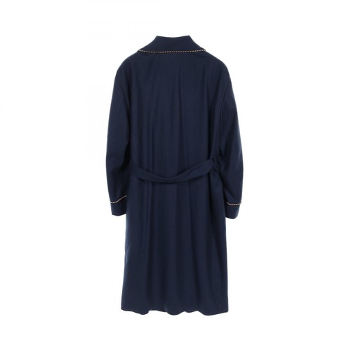 Gucci Wool Coat G-G Logo Patch Navy Size 52 Used - Picture 2 of 6