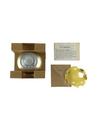 NOS Vintage Honeywell T87F 1800 Gold Round Heating/Cooling On/Off Fan Thermostat
