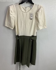 NWT Express Women's Size M Cream/Olive Dress