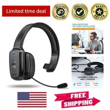 Bluetooth Noise Cancelling Headset with 60 Hours Battery for Office  Driving