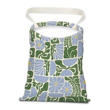 Car Trash Can, Seat Back Hanging Trash Bag, Cute Canvas Garbage Floral Leaves