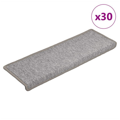 Treppenmatten 30tlg hellgrau 100% Polypropylen 65x21x4cm rutschfest waschbar Haushalt
