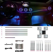 Car Interior Ambient Lights,18 in 1 128 Colorful LED Acrylic Fiber Optic Strip,U