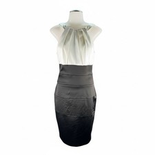 Xscape by Joanna Chen Black Ivory Colorblock Sheath Dress Size 6 Cocktail