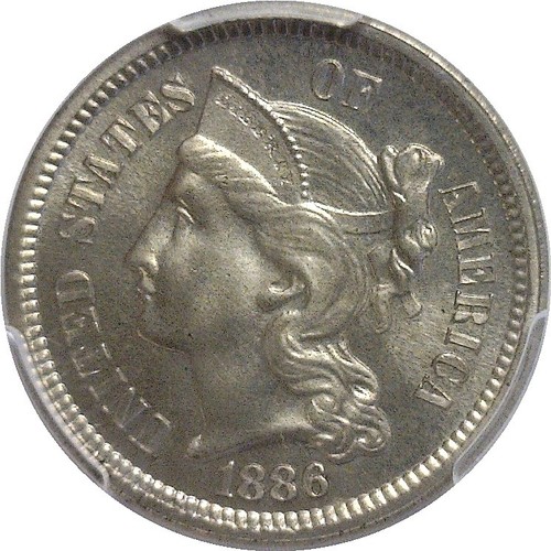 1886 3CN Nickel Three Cent Proof PCGS PR-66 CAC - Picture 2 of 3