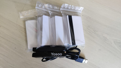 Yosoo USB MSR90 Magnet Kartenleser 3 Track mit 100 Blanko Karten