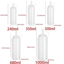 2/5/10Pcs Plastic Clear Squeeze Sauce Bottles Condiment Dispenser Ketchup Mayo