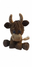 Handmade Crochet Brown highland cow Stuffed Animal Toy Small 6-14 in