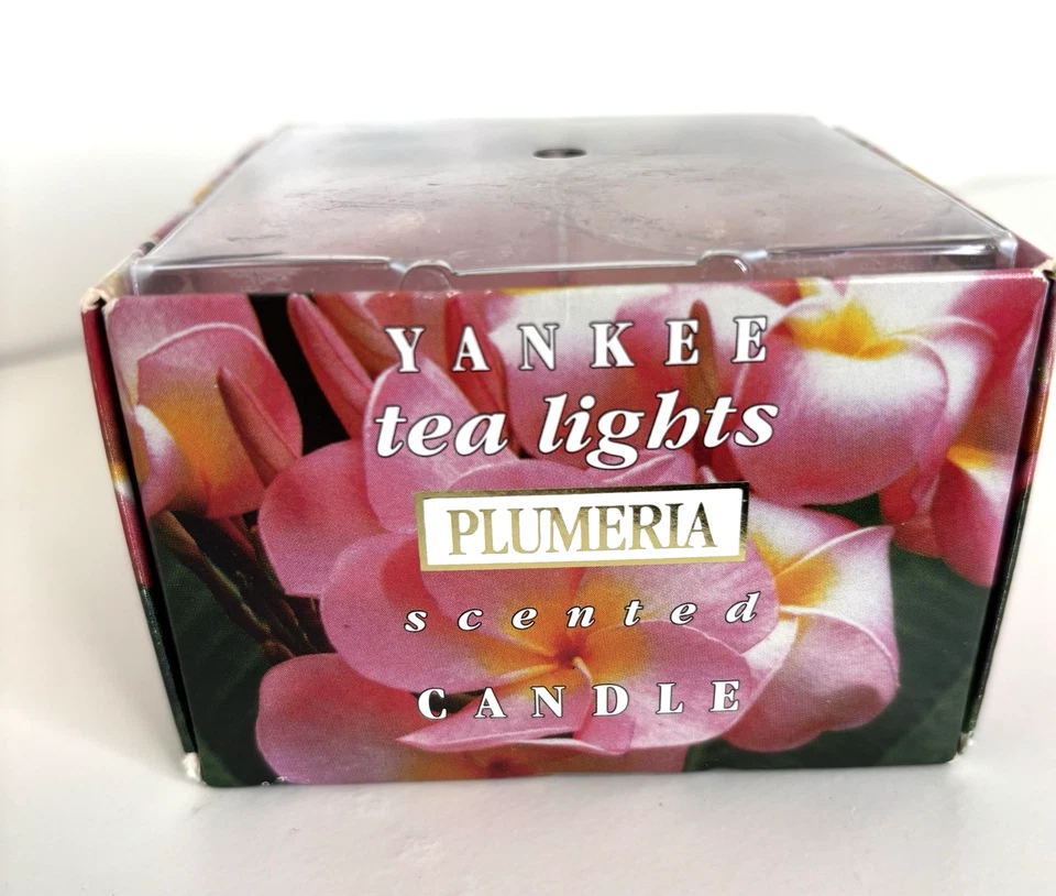 Yankee Candle Plumeria Set of 10 Unused Tea Lights in Box Pink Floral Candles - Image 3 of 4