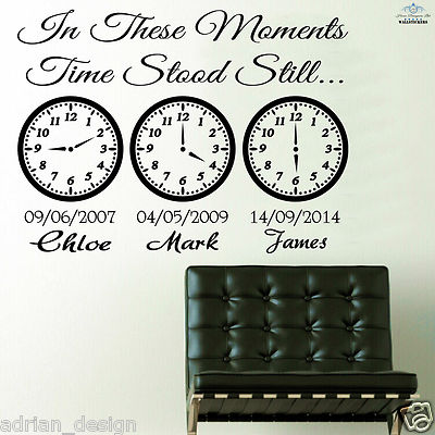 In These Moments Time Stood Still Wandtattoo, Schlafzimmer, Küche, Wohnzimmer,  