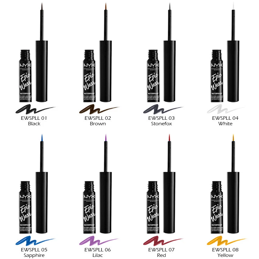 3 NYX Epic Wear Waterproof Liquid Liner - Matte Eyeliner 