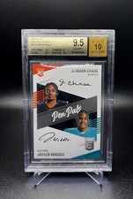 JA'MARR CHASE & JAYLEN WADDLE 2021 Donruss Elite RC PEN PALS Dual Auto BGS 9.5