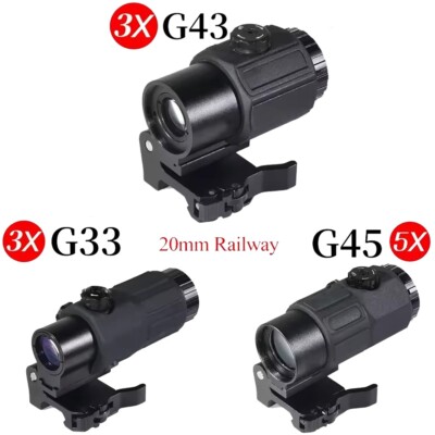 Hunting G45/G43/G33 5X/3X Sight Magnifier Scope Clone Quick Detach QD 20mm Rails