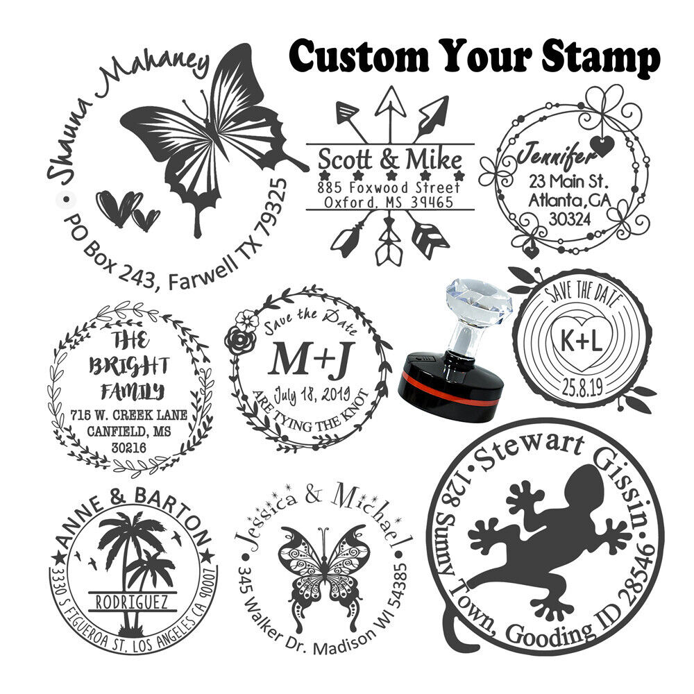 Self Inking Custom Return Address Stamp Business LOGO Brand Name All Size  Stamps