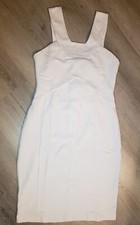 Women size M grecian halter neck knit white bodycon sleeveless short dress