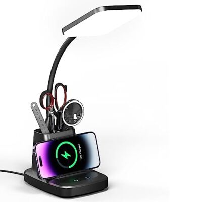 Desk Lamp with Wireless Charger, LED Desk Lamps for Home Office