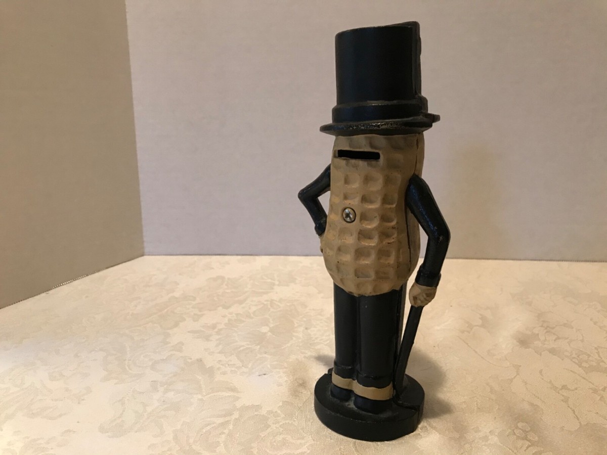 VINTAGE PLANTERS PEANUTS CAST IRON MR. PEANUT BANK still piggy