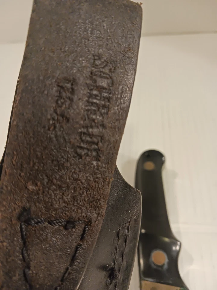 SCHRADE PH1 PRO HUNTER Mac Tools 3.5" FIXED BLADE LEATHER SHEATH USA - Image 3 of 4