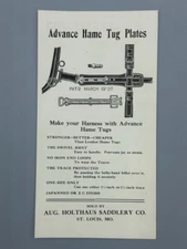 c 1910 Holthaus SADDLERY Horse Saddle Hame Plate Advertising Antique Ephemera