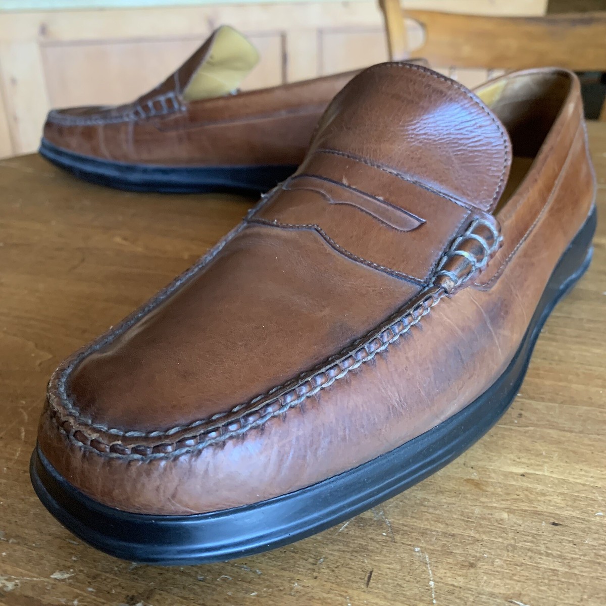 Cole Haan Nike Air Giraldo Penny Loafers Mens 11.5 M British Tan Leather C02961 Cole haan Tan Penny Loafers Nik Air Soles Mens 11.5 M | eBay main image 2