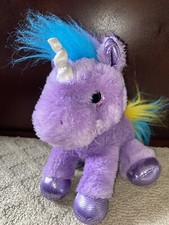 Sparkle Tales Aurora Purple Rainbow Unicorn Plush Stuffed Animal EUC
