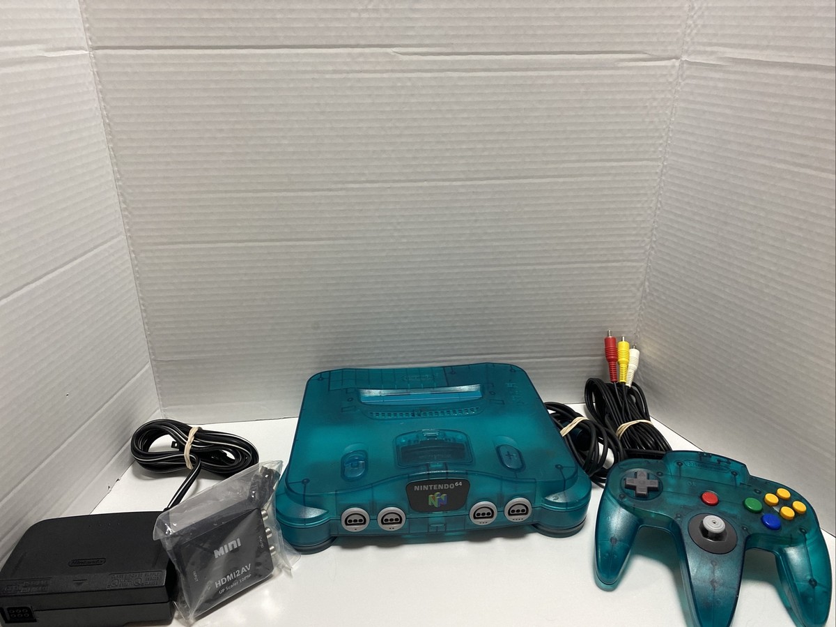 Nintendo 64 Funtastic Clear Teal Ice Blue System Console OEM