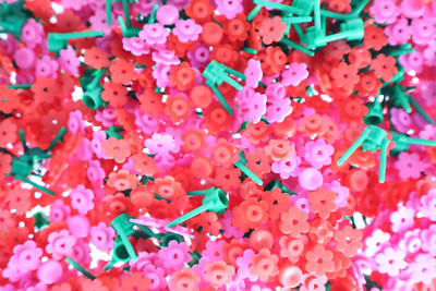 30  Lego Dark pink spruce 10,  10 stems & 10 red spruce town city  parts Inv 186