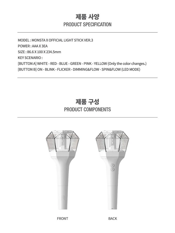 MONSTA X OFFICIAL LIGHT STICK Ver.3 with Strap+Pendant Tracking GOODS MD SEALED - Bild 3 von 4