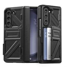 For Galaxy Z Fold 5 Case VRS Design[Terra Guard Ultimate GO]Wallet & Hinge Cover