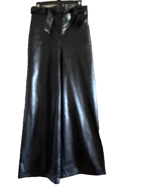 Ramy Brook Mujer Imitación Cuero Cinturón Pierna Ancha Pantalones US Talla 4 Foto 4 de 4