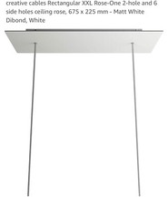 creative cables Rectangular XXL Rose 2-hole ceiling rose 675 x 225 mm White