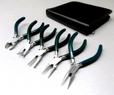 5 Pc Jewelers Pliers Set Jewelry Making Beading Wire Wrapping Hobby 5" Plier Kit