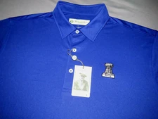 NEW! Men's Donald Ross Short Sleeved Blue Stretch Polo Golf Shirt Large NWT!