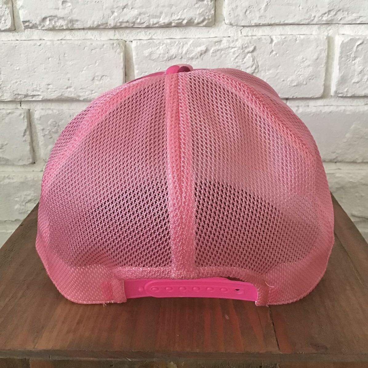 BAPE pink camo New York logo trucker hat mesh cap A Bathing Ape | eBay