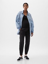 NWT XS Black GAP Women's Tencel Utility Joggers Drawstring Waist