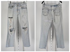 Levi's 501 Vintage USA Made Thrashed Patched Button Fly Grunge Jeans 33 28