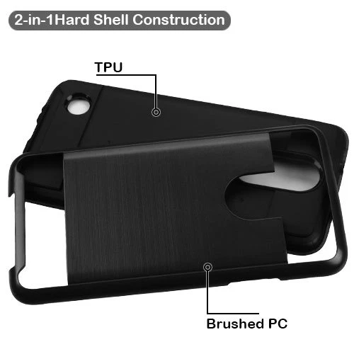 Funda Carcasa TPU Goma Resistente A Prueba de Golpes Cepillada Armadura Híbrida para LG K30 K10 '18 Foto 2 de 4