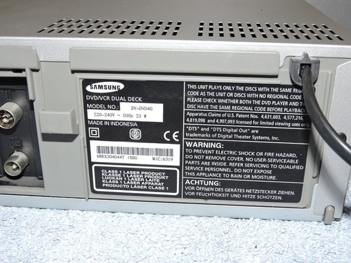 Samsung SV-DVD 40 VHS Video / DVD Kombigerät defekt - Bild 4 von 5