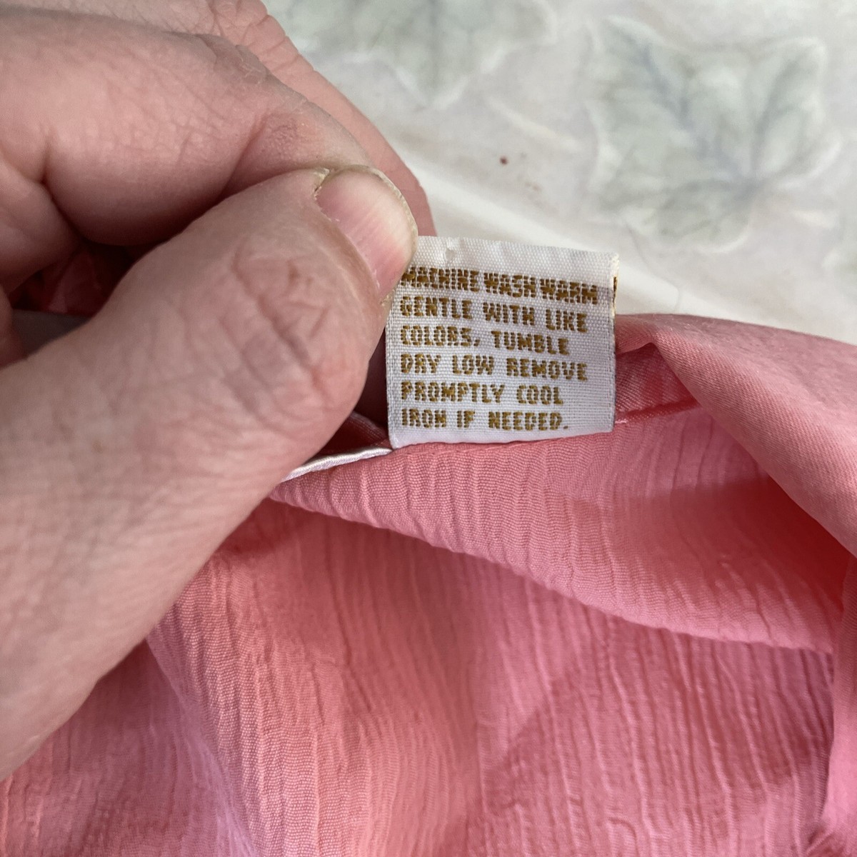 Victoria's Secret Gold Label Peach Satin Sleep Shirt Medium Large Covered button View 6