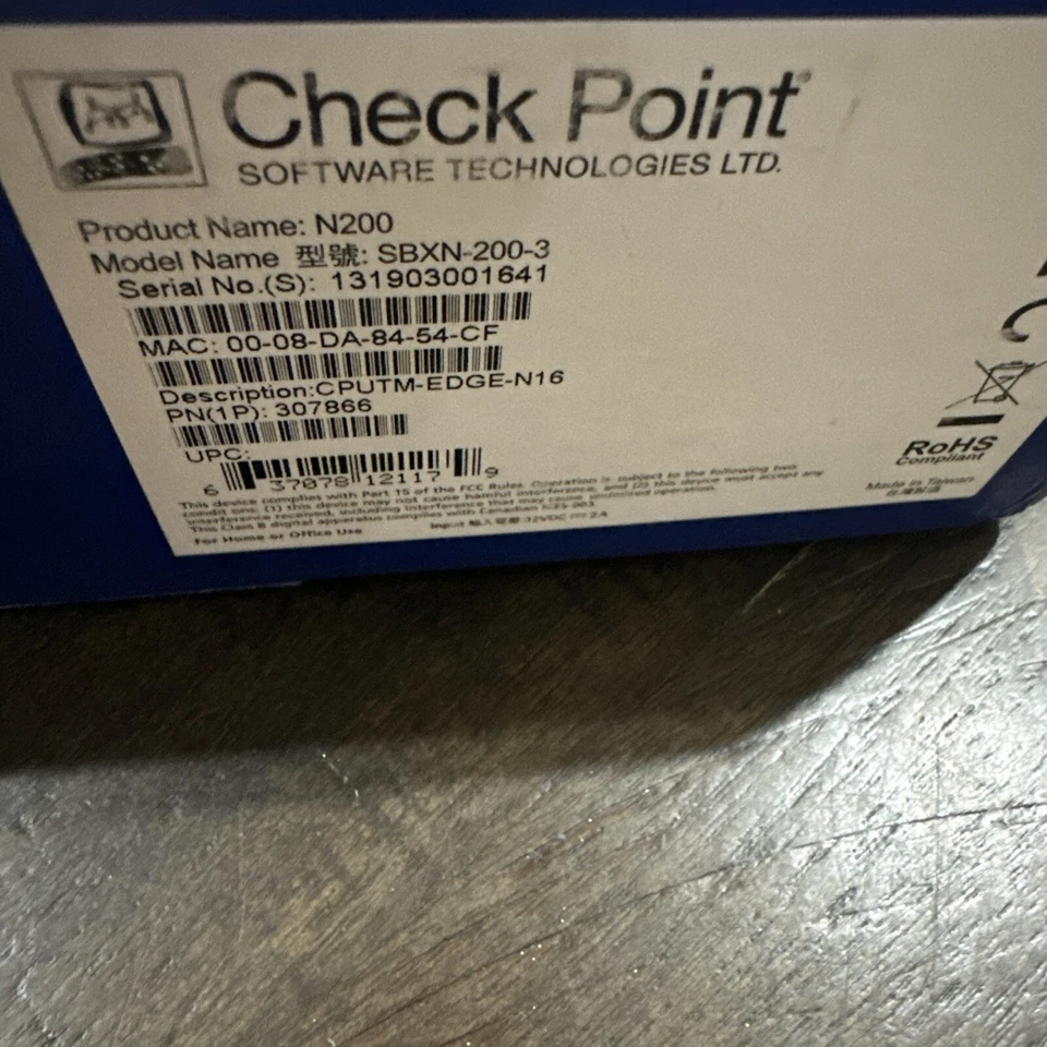 Checkpoint UTM-1 Edge N Internet Security Appliance SBXN-200-3 NEW SEALED - Image 2 of 4