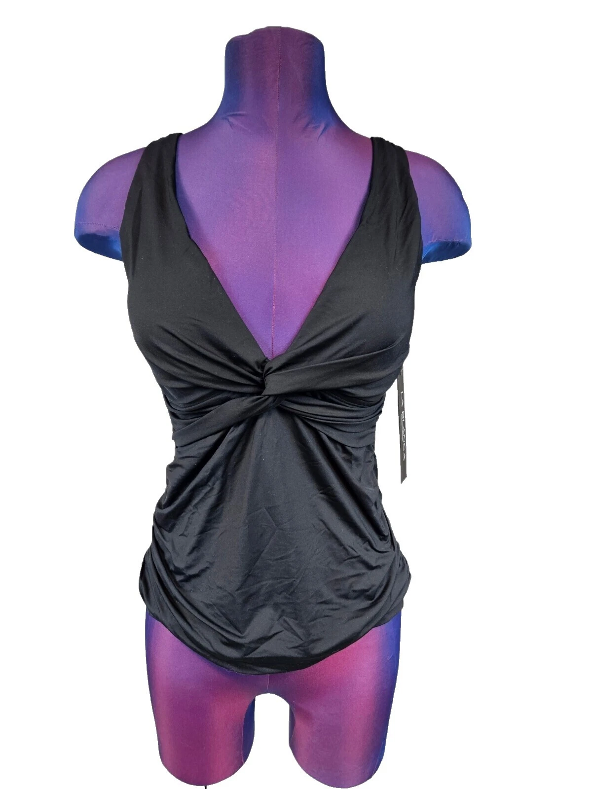 Traje de Baño sólido negro La Blanca para mujeres