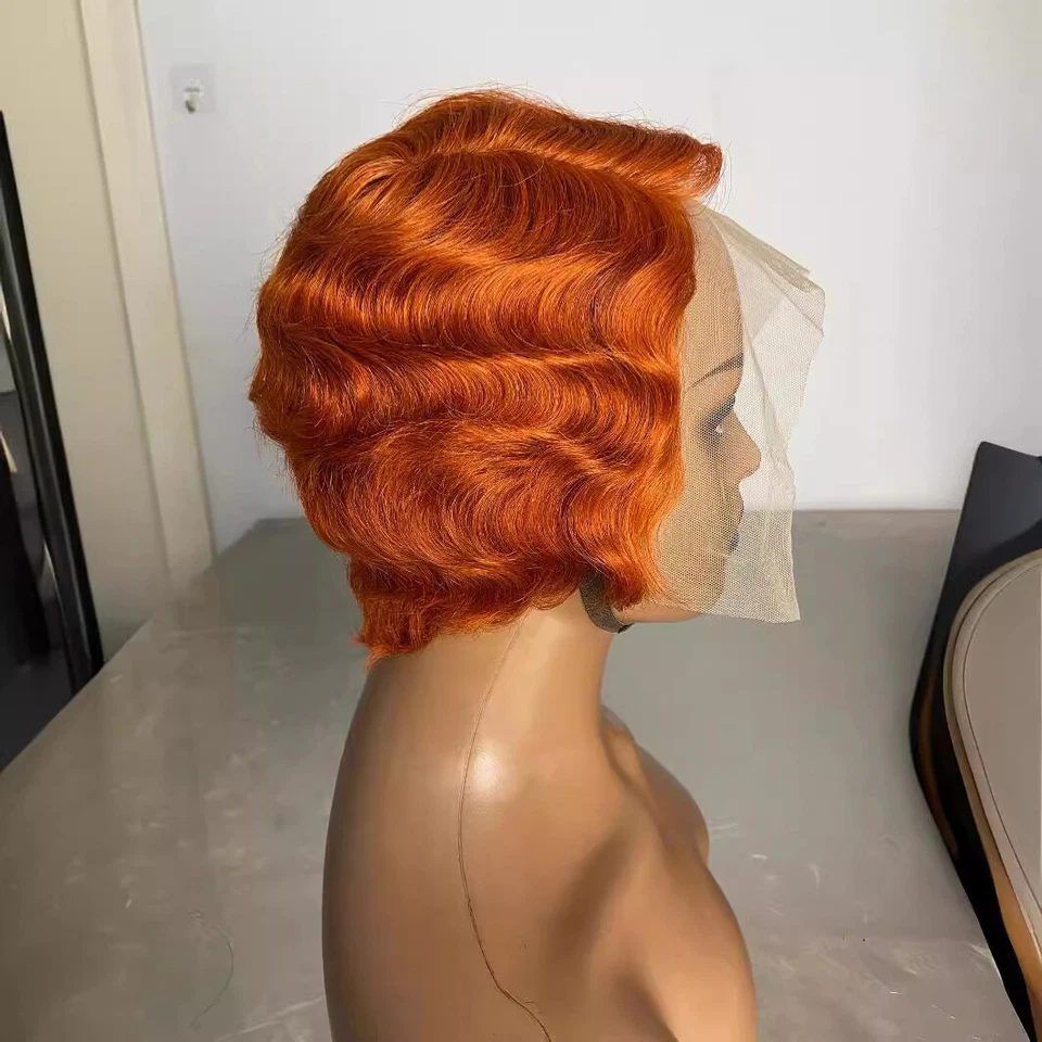 短手指波小精灵高光 13x4x1 蕾丝前 100% 人类头发假发 L 部件  — 第 3/4 张图片