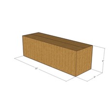 20 26x8x8 Kraft Brown Corrugated Shipping Boxes 32 ECT Single-Wall New