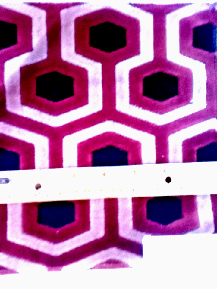 Velvet Geometric Fabric Designer Sample 9" Sq. Pink Mauve Black by Architex -NWT - Image 3 of 4